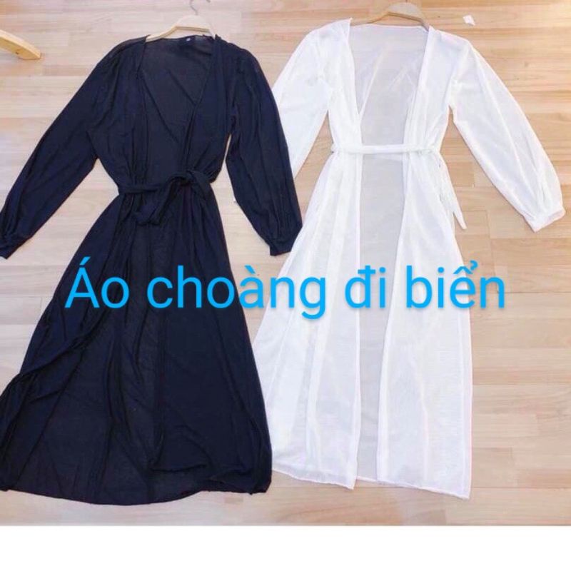Áo choàng voan đi biển dáng dài mặc ngoài bikini đi biển -M17