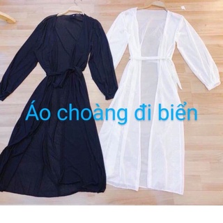 Áo choàng voan đi biển dáng dài mặc ngoài bikini đi biển -M17