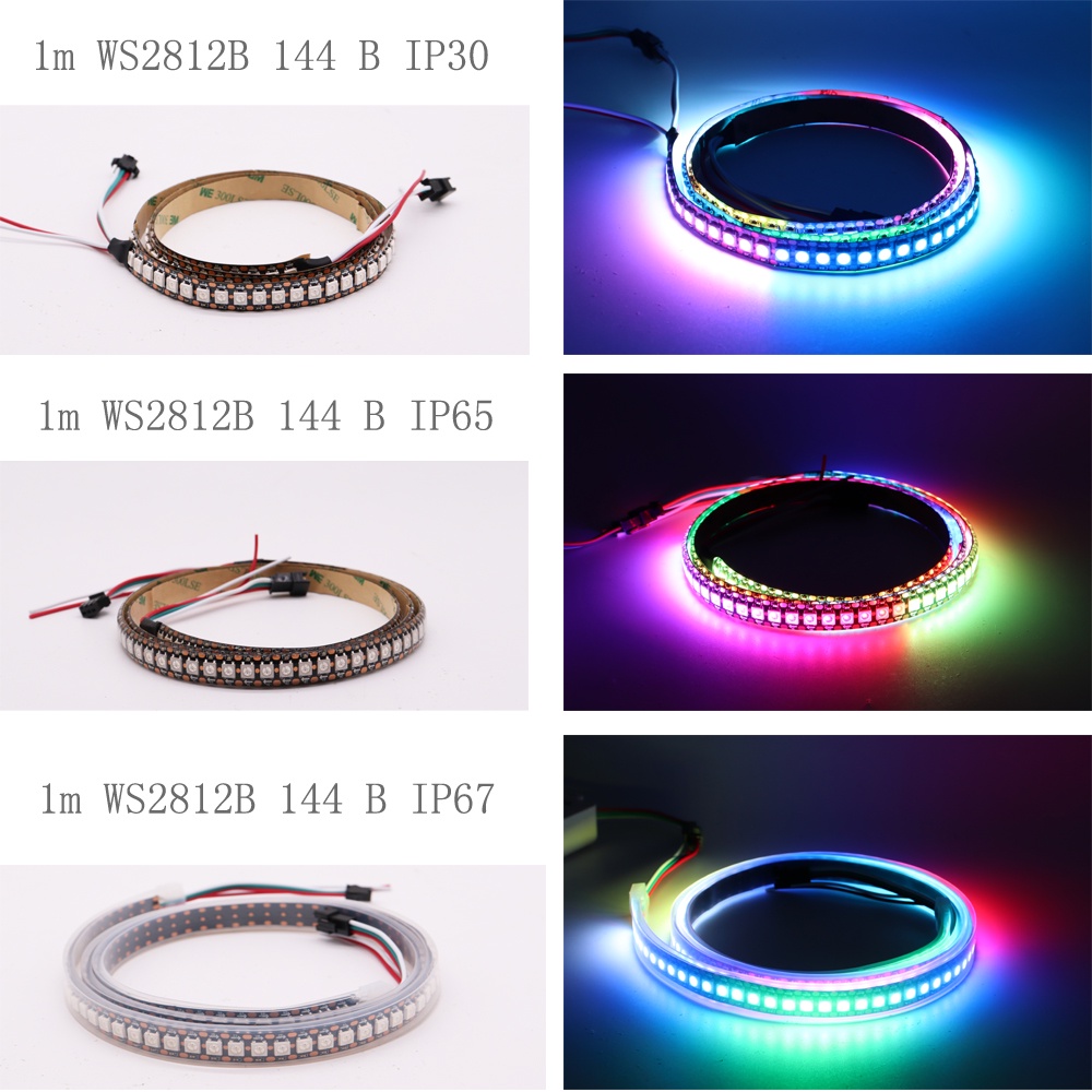 Dây Đèn Led 1M 144 Bóng WS2812B WS2812 5050 RGB 5050 RGB Chống Thấm Nước IP30/65/67 DC5V