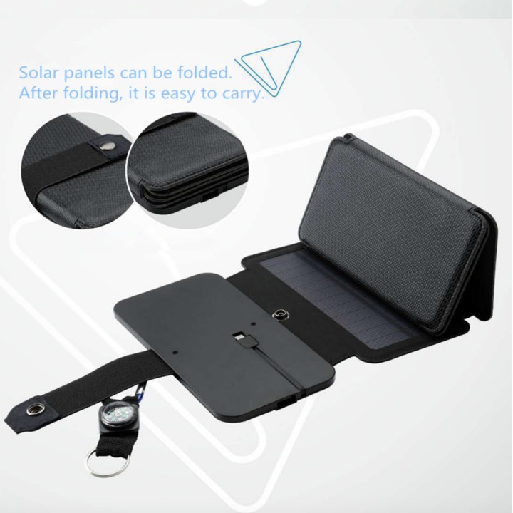 Du lịch luôn đầy năng lượng với pin sạc năng lương mặt trời 5 tấm