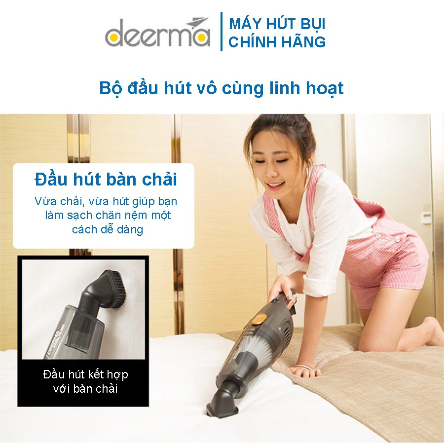 [DEERMA] Máy Hút Bụi Gia Đình Cầm Tay Deerma DX115C Công Suất 600W Lực Hút 14000Pa Bảo Hành 6 Tháng Kèm 3 Đầu Hút | BigBuy360 - bigbuy360.vn