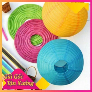 Đèn lồng giấy 25cm - cầu tròn chất lượng cao - mộc xinh