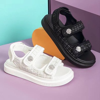  Giá thấp trong thời gian giới hạnGiày Sandal Quai Dán Đế Dày Dép đế dày của phụ nữ Lưới mới màu đỏ Velcro thể thao Dép nhẹ thoải mái cho phụ nữ 