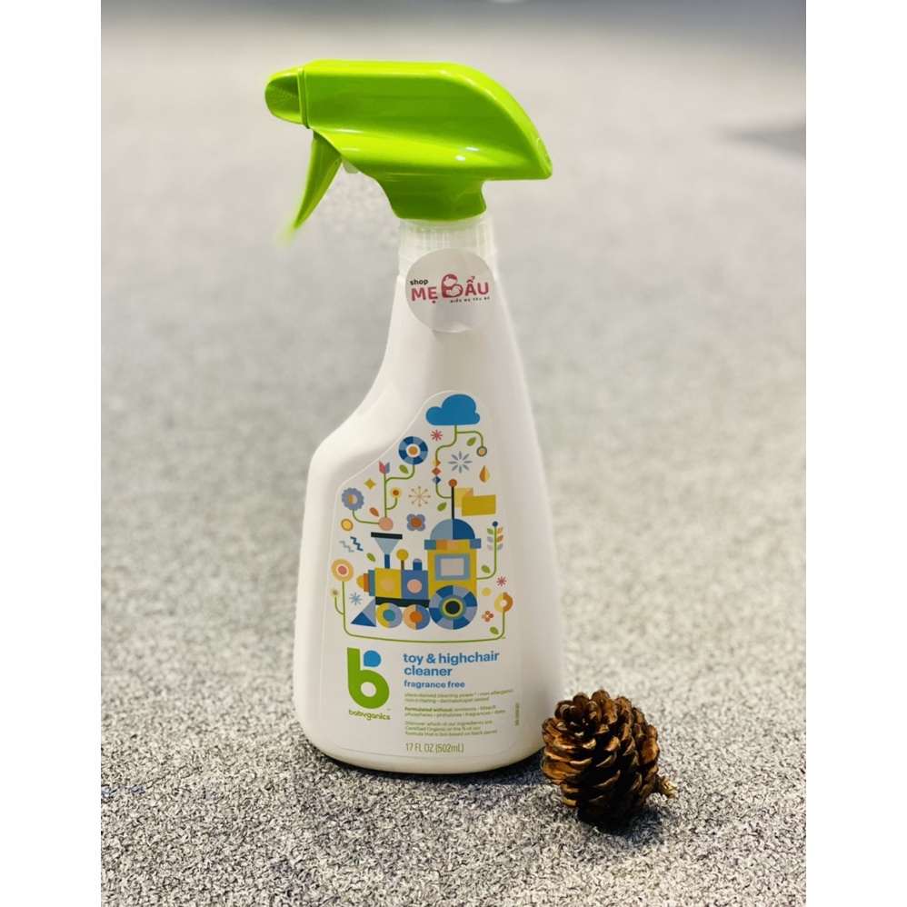 CHAI XỊT DIỆT KHUẨN ĐỒ CHƠI & GHẾ ĂN BABYGANICS DÙNG CHO BÉ - DUNG TÍCH 502ML