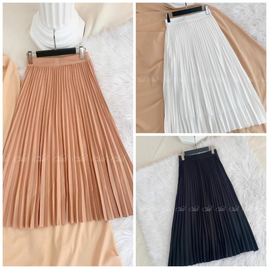 Chân váy dập ly dài