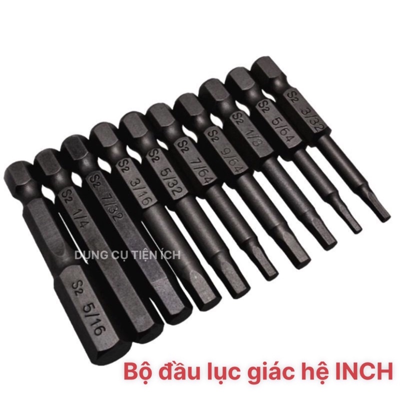 Bộ đầu vít lục giác hệ Inch - Thép S2