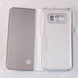 [Mã ELHAJULY giảm 6% đơn 50K] Bao da clear view galaxy S8 Nobox màu bạc
