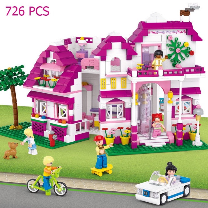 (sẵn hàng) Đồ chơi xếp hình lắp ráp lego friends biệt thự gia đình Villa Building Blocks 726pcs Sluban 0536