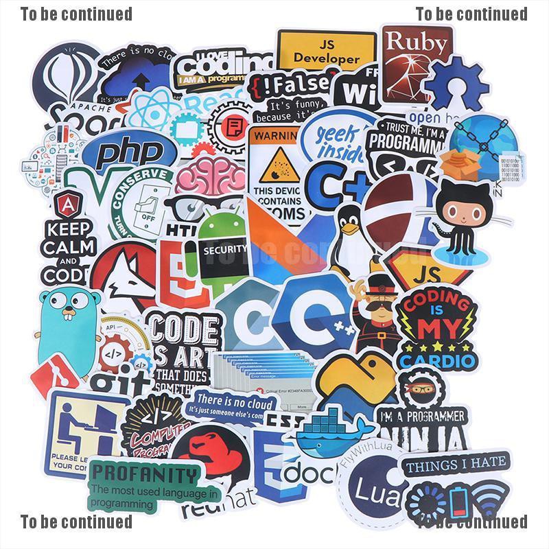 50 stickers phong cách Internet Java trang trí laptop/hành lý/guitar/xe hơi DIY