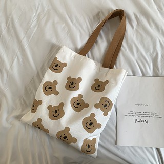 TÚI TOTE IN NHIỀU GẤU (Có khóa kéo)