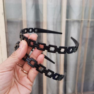Combo 3 cái Bờm cài tóc vuông đen bóng (bản 1cm)