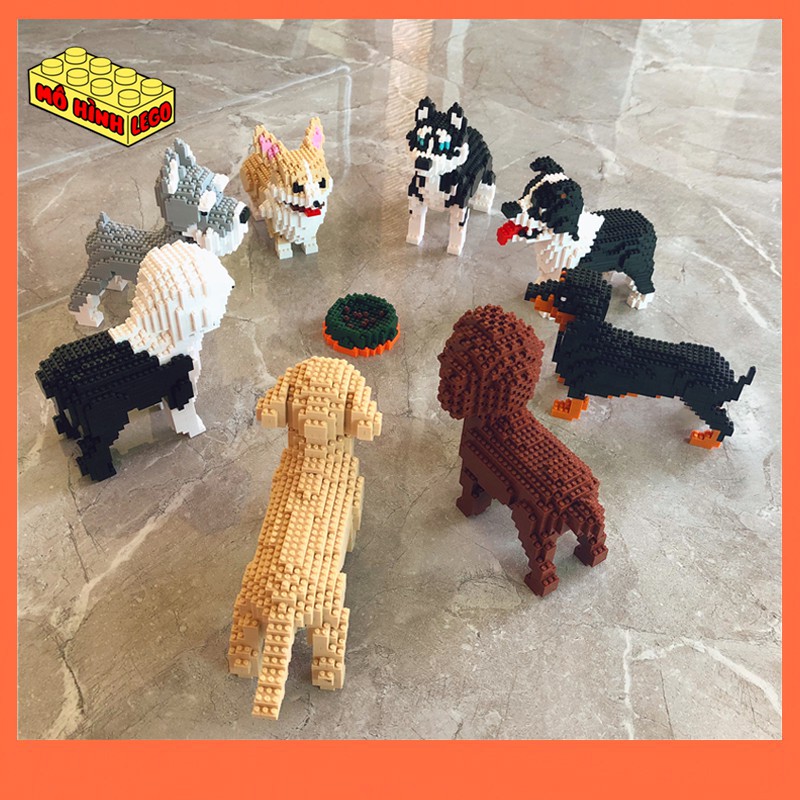 Đồ chơi lắp ráp lego nano block giá rẻ mô hình Husky, Teddy poodle, Dachshund, Shepherd dog và nhiều mẫu khác