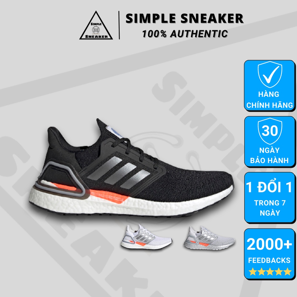 Giày Nam Adidas Auth FREESHIPAdidas Ultraboost 20 Core Black ISS DNA Chính Hãng - Giày Chạy Bộ Nam - Simple Sneaker