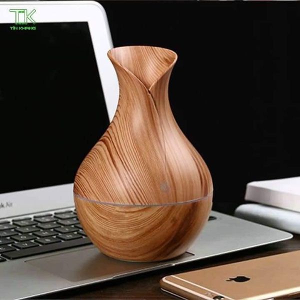 Đèn Xông Tinh Dầu ️Vân Gỗ ️ Đèn Khuếch Tán Tinh Dầu Dạng Phun Sương