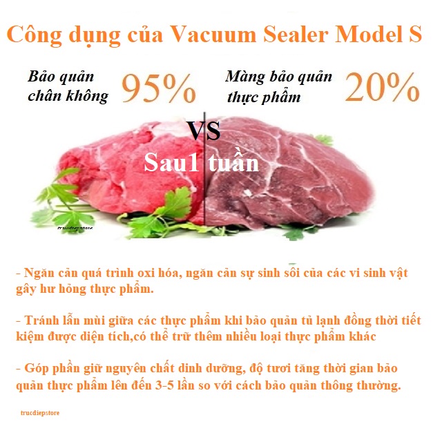 Máy Hút Chân Không Vacuum Sealer,Đóng Gói Thực Phẩm 240V Bảo Quản Thực Phẩm- Tặng 10 Túi Hút Chân Không