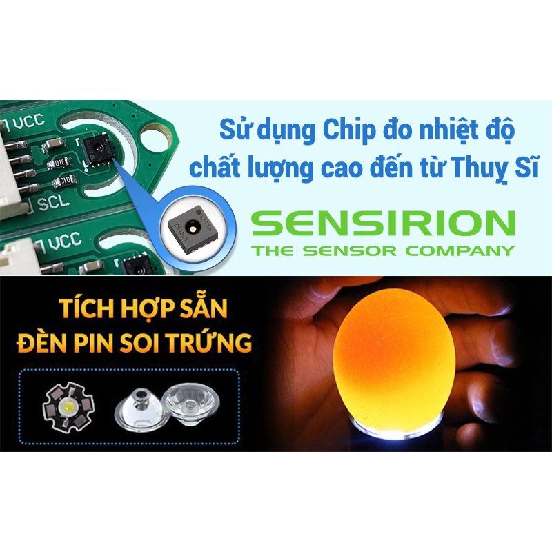 [HÀNG CHÍNH HÃNG] Máy Ấp Trứng Mini Ánh Dương A100 - Phiên Bản Vỏ Nhựa ABS - 1 Khay Nhựa