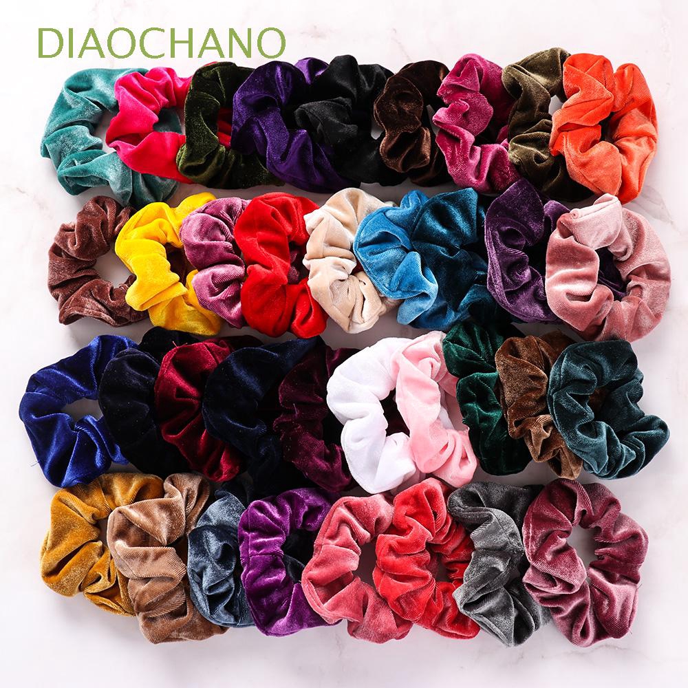DIAOCHANO Women Girls Hair Accessories  Ponytail Holder Mixed Colors Vintage Hair Scrunchie