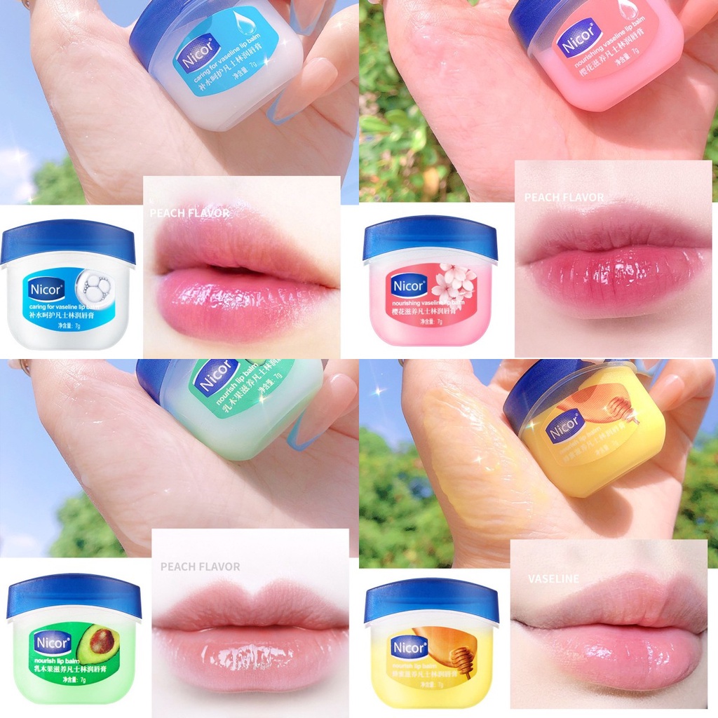 Set 4 son dưỡng ẩm môi Nicor Vaseline ngăn ngừa nứt nẻ hiệu quả