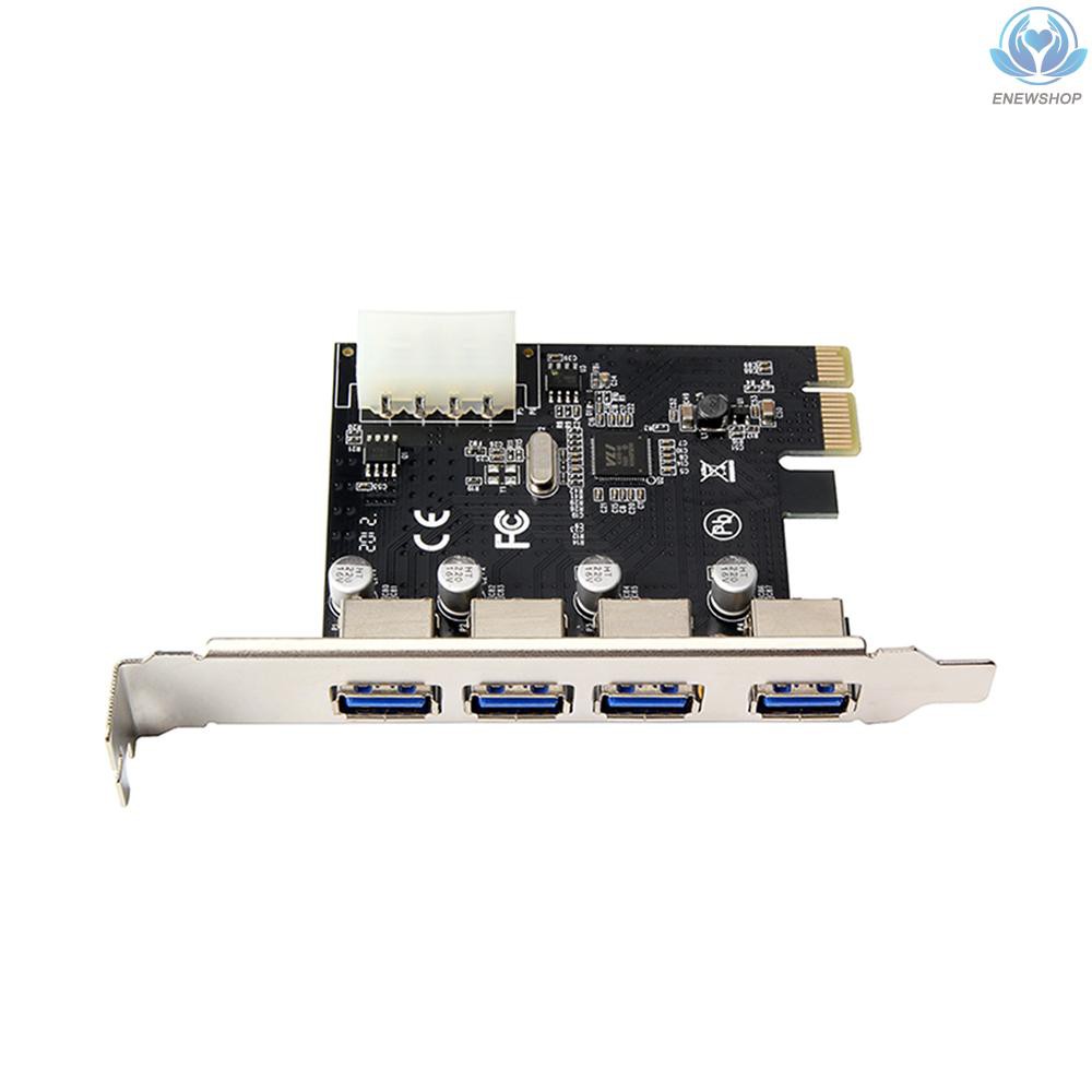 Card Chuyển Đổi Pci-e Sang 4 Cổng Usb 3.0 Sang Usb3.0 Với Giao Diện Lớn 4pin Cho Máy Tính