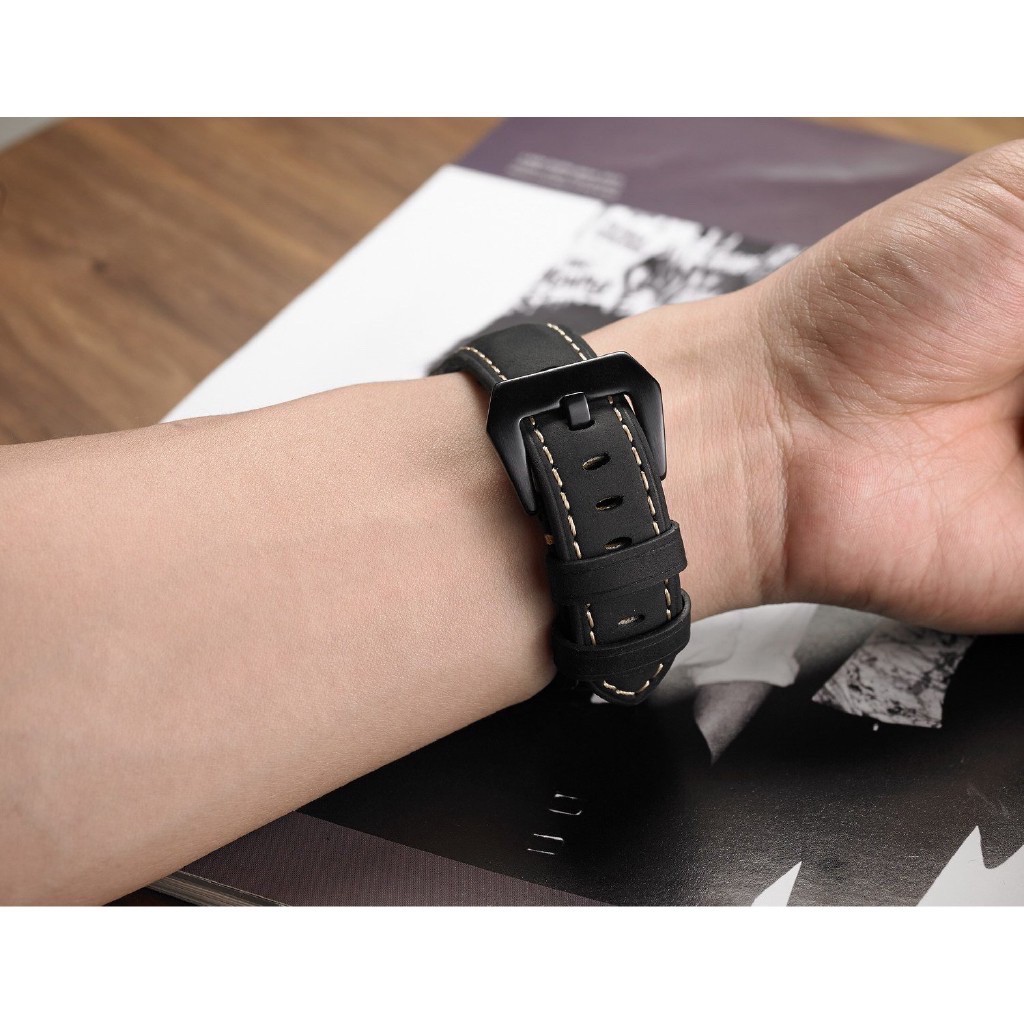 Dây đeo da bò cao cấp 22mm sẵn chốt cho đồng hồ Huawei Watch GT 2 2e