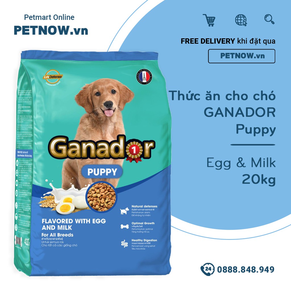 Thức ăn cho chó GANADOR Puppy 20kg - Egg & Milk