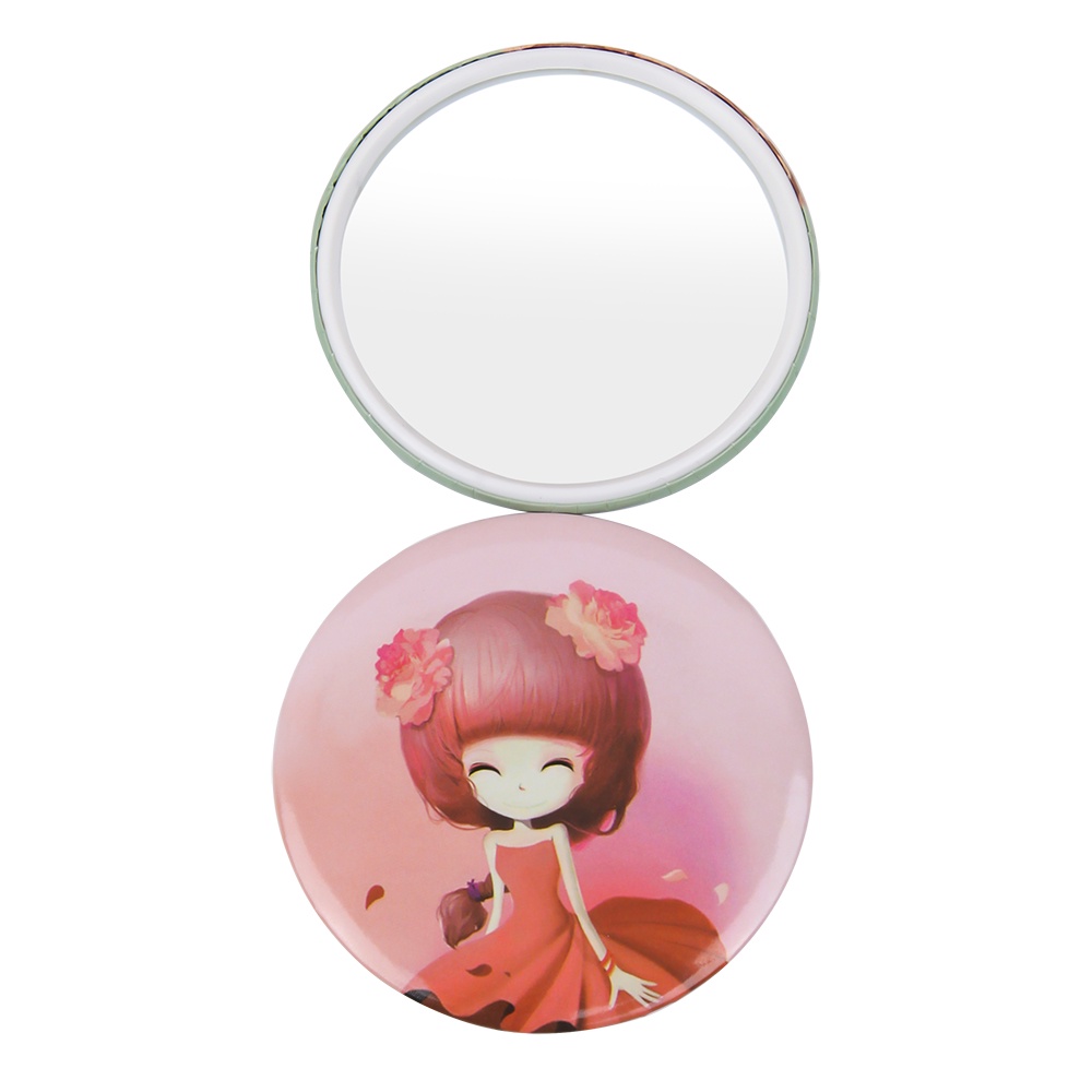 [Hàng mới về] Gương trang điểm mini hình tròn họa tiết hoạt hình phong cách Hàn Quốc 2021