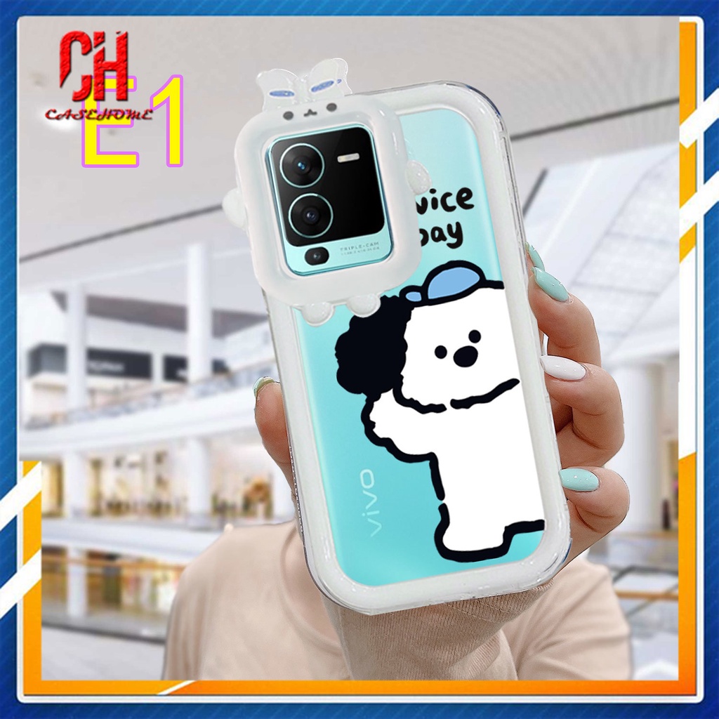 Ốp Điện Thoại Silicon TPU Cho VIVO Y15S Y22 Y35 Y22S Y91C Y21 2021 Y21A Y21T Y12S V23E Y16 V21 Y12 Y20 Y30 Y21S Y20S Y12i Y33T Y01 Y91 Y30i Y93 Y95 Y15 Y17 T1 Y55 Y75 Y50 Y53S Y51 2020  Y33S Y1S Y11 Y31 Y20i Y91i Y51S Y20G Y02S Cartoon Little White Dog