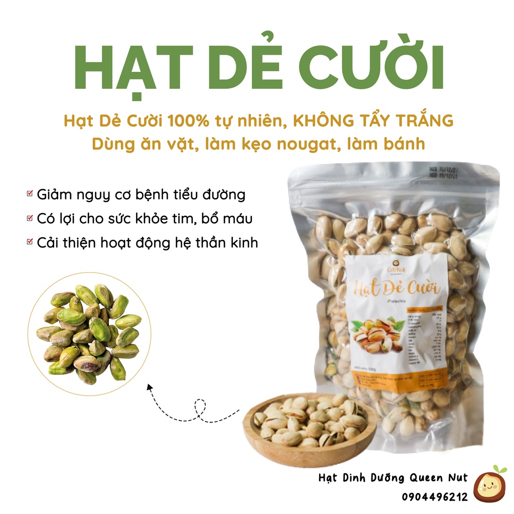 Hạt Dẻ Cười Mỹ KHÔNG TẨY TRẮNG 500G - Ăn vặt healthy, làm kẹo Nougat, bánh