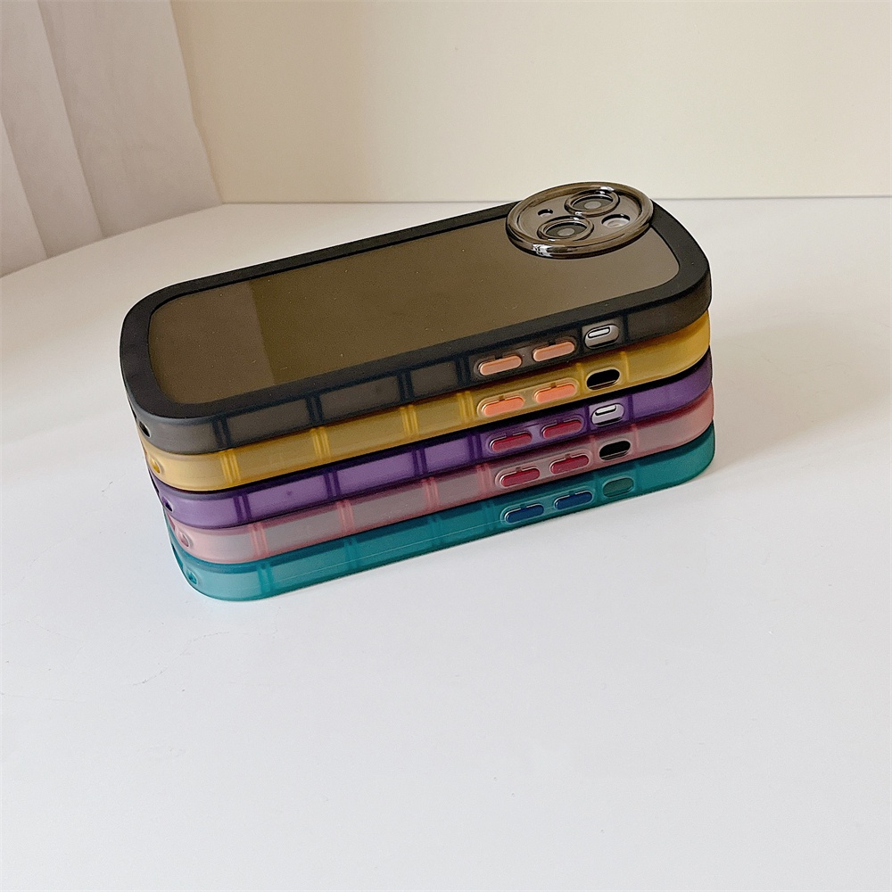 Ốp Điện Thoại Cao Su Mềm Trong Suốt Hình Oval Màu Macaron Cho iPhone13 Pro Max 12 Pro Max 11 6 6s 7 8 Plus