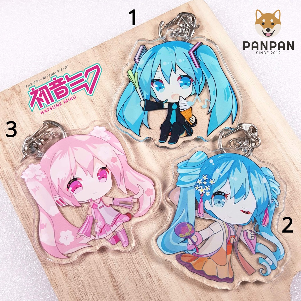 Móc khoá anime mica acrylic Miku 5 (6cm)