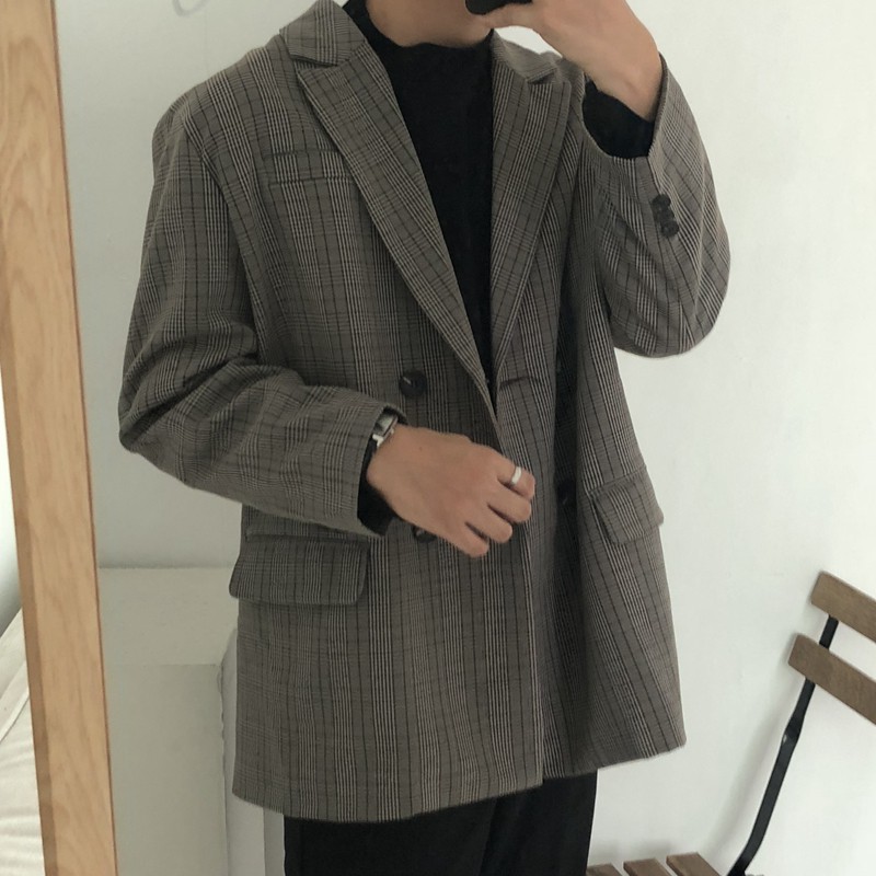 [ORDER] Áo khoác blazer nam from rộng ca rô