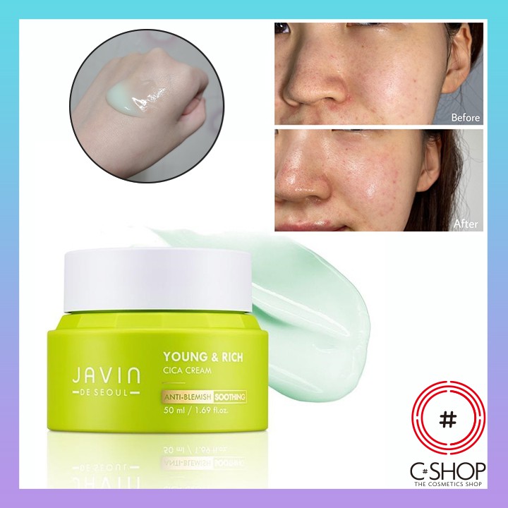 Kem Dưỡng Da Cấp Ẩm & Làm Dịu Da, Hạn Chế Thâm Do Mụn JAVIN DE SEOUL YOUNG & RICH CICA CREAM_Mỹ phẩm Hàn Quốc chính hãng