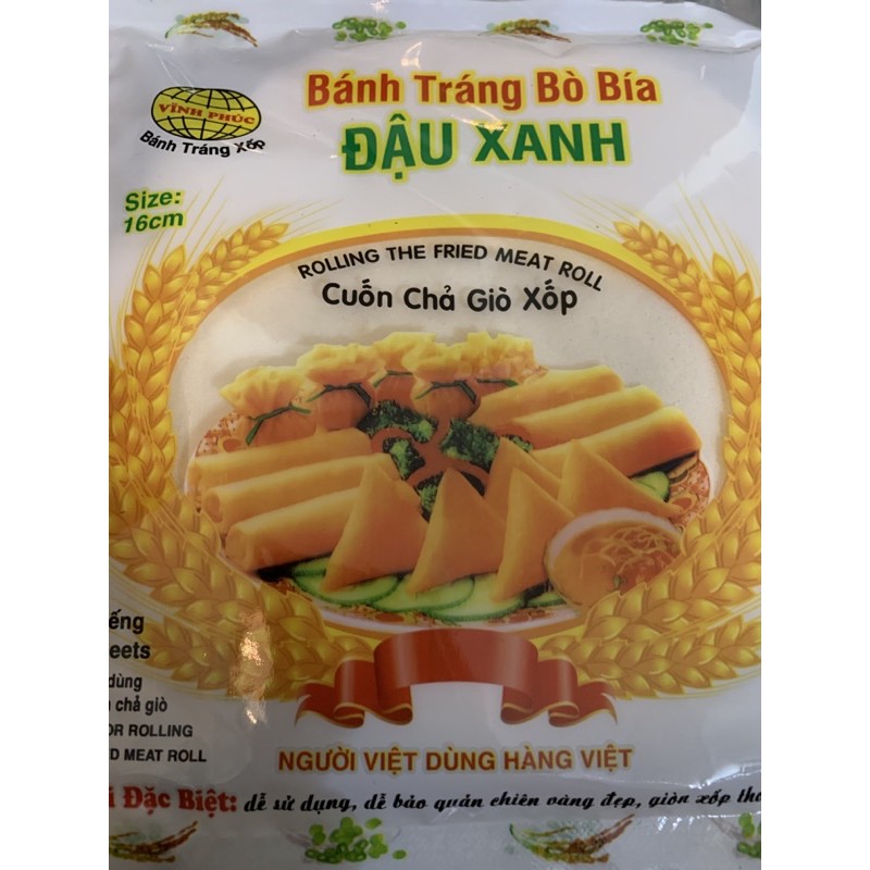 Vỏ bánh tráng đậu xanh (5 gói vỏ bò bía) sz16