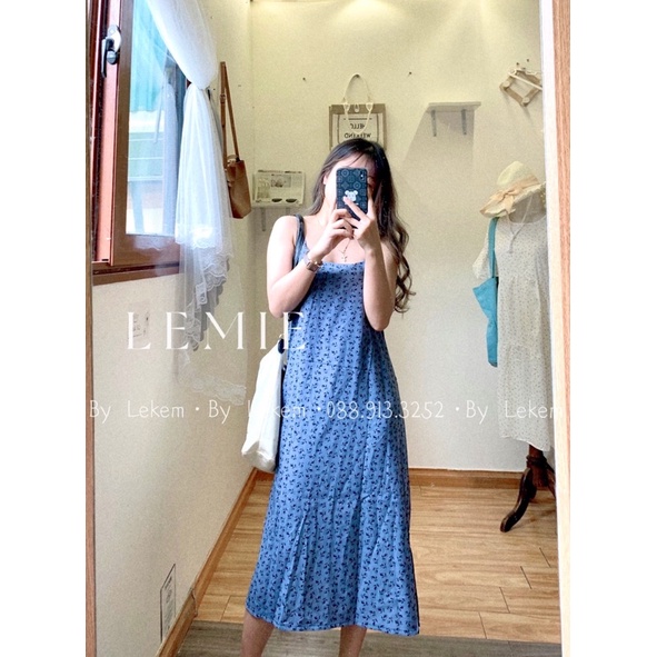 Váy Hai Dây Hoa Nhí Xẻ Tà 🦋 - Đầm Vintage Mới Kèm Ảnh Thật Video Shop Chụp ❤️