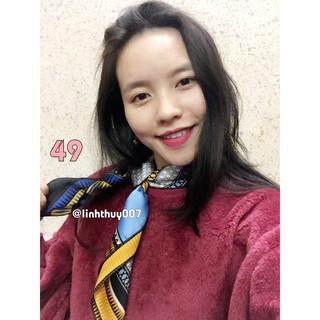 Khăn lụa vuông 70x70cm phong cách Hàn Quốc - ib chọn màu