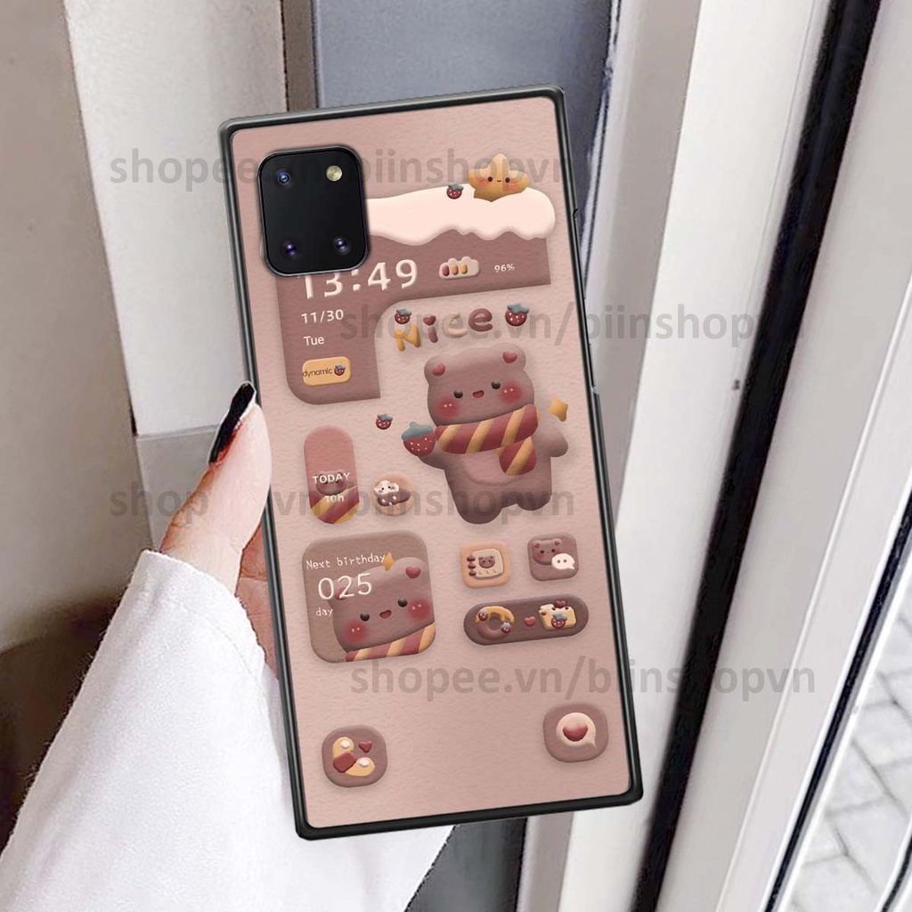 Ốp Samsung Note 10 Lite in 3D icon gấu nổi siêu xinh, siêu đáng yêu, cá tính phong cách
