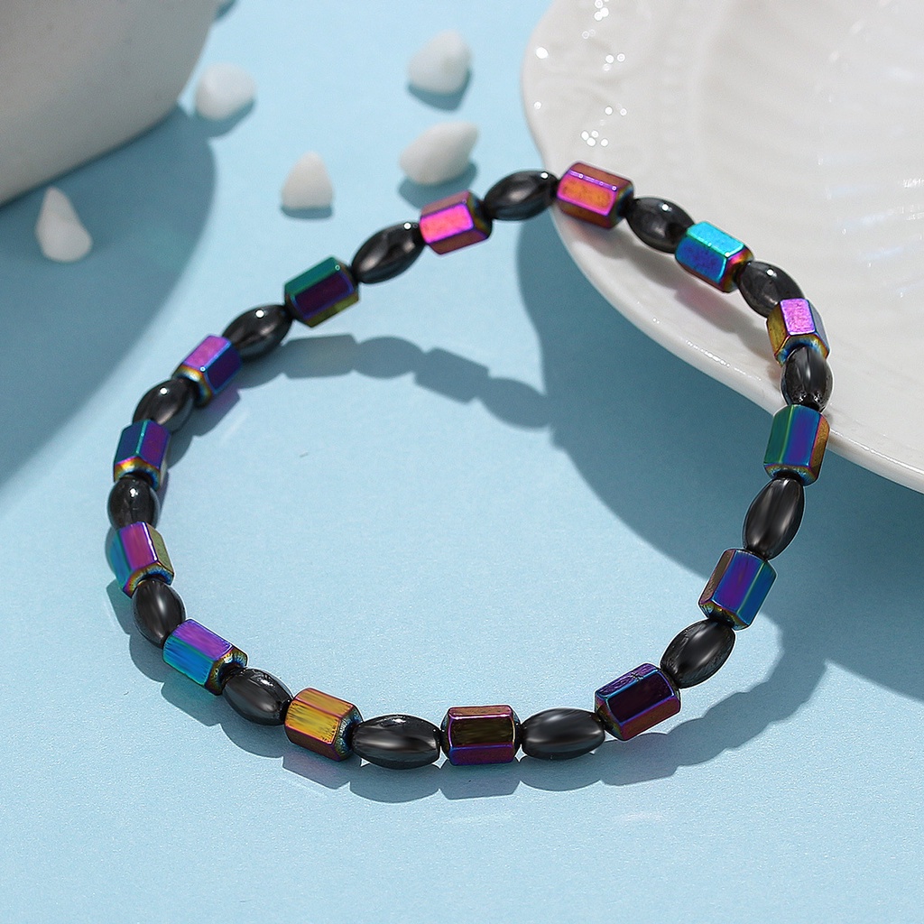 Vòng Đeo Tay / Lắc Chân Đá Hematite Từ Tính Nhiều Màu Sắc Giảm Cân Hiệu Quả Cho Nữ