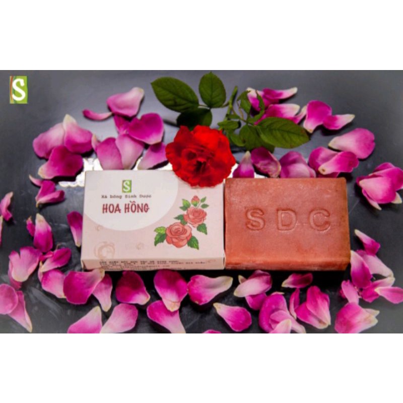 Xà bông hoa hồng Sinh Dược từ cánh hoa hồng Autumn thơm nồng, dầu dừa hưu cơ dưỡng ẩm tự nhiên cho da. TẶNG TÚI LƯỚI | BigBuy360 - bigbuy360.vn