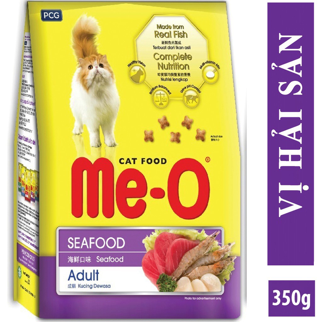 Thức Ăn Cho Mèo - Thức Ăn Hạt Cho Mèo Me-o 350g &amp; 1.2kg Dành Cho Mèo Trưởng Thành Đủ 3 Vị