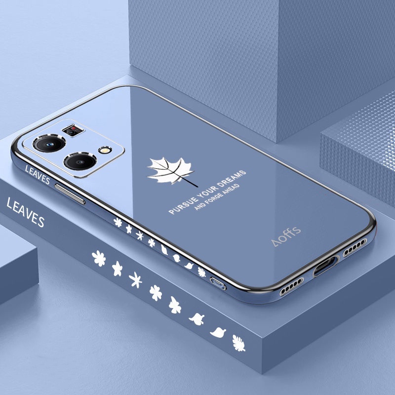 Ốp Điện Thoại Mạ Điện Hình Lá Phong Cho OPPO Reno 7 Reno 6Z Reno 5F Reno 4 Reno 4F Reno 3 Reno 2F Reno 2 A83 F9 R&amp;X