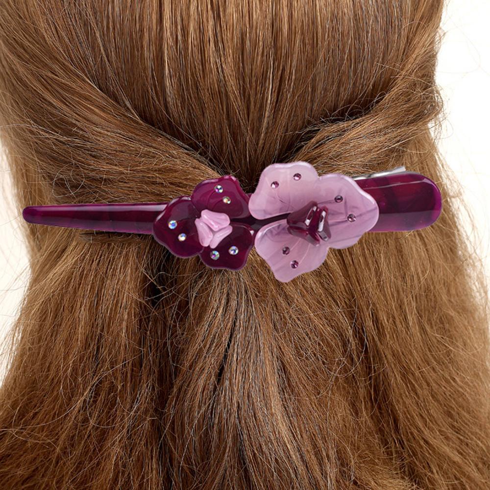 Kẹp Tóc Càng Cua Dài Hình Hoa|Kẹp Tóc Mỏ Vịt 14cm Chất Liệu Acrylic