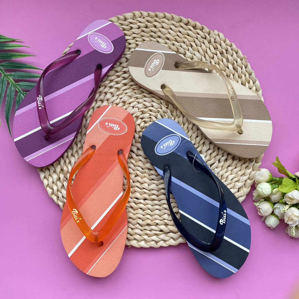 Dép lào nữ sọc to xéo thiết kế đơn giản đi thoải mái êm chân SLW041800 (Size 35-39)