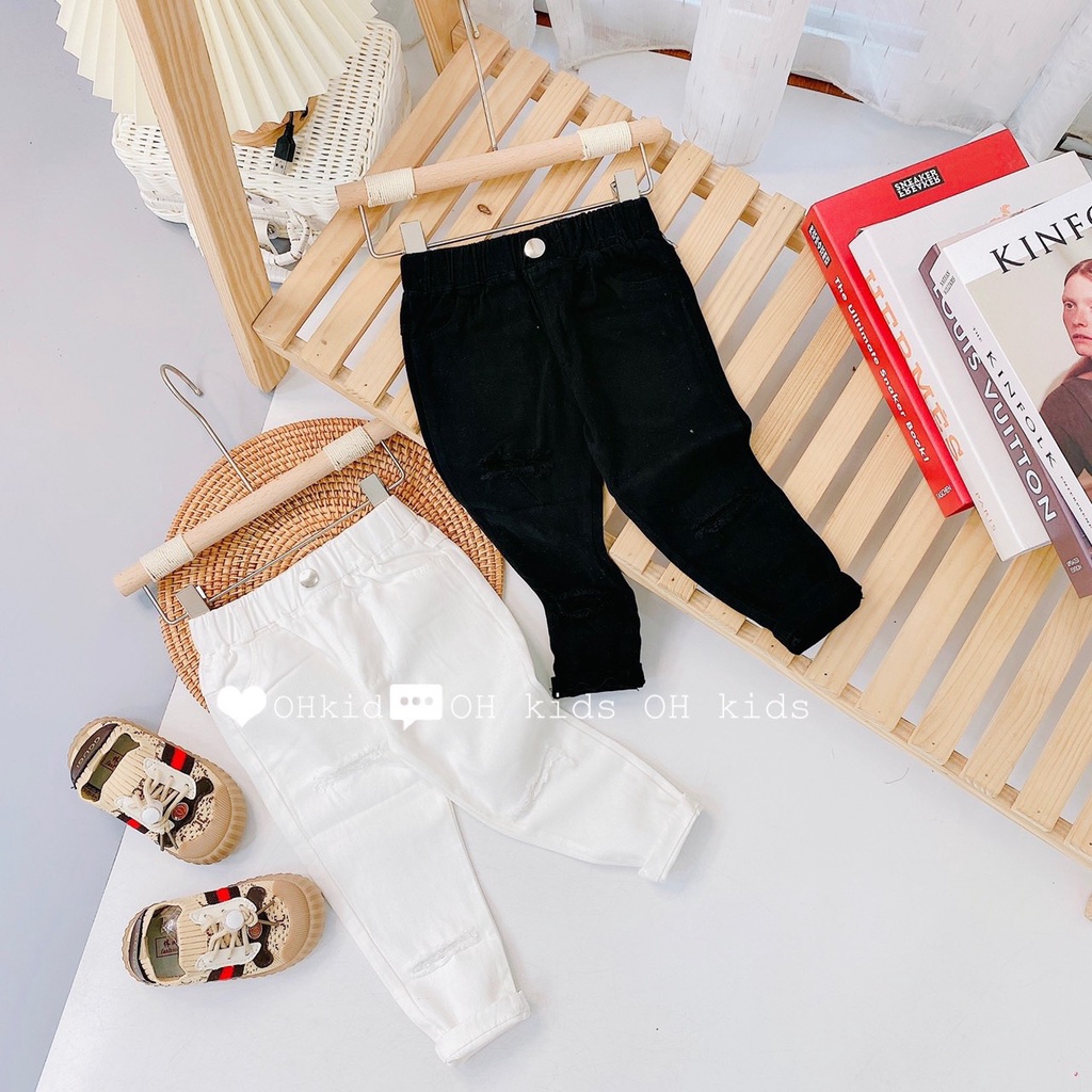 Quần kaki rách phong cách Hàn Quốc  cho bé trai /bé gái QTE01