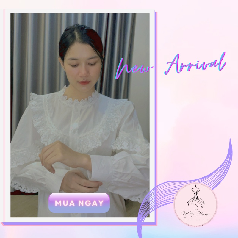 Tổng hợp áo sơ mi viền ren ulzzang form rộng, style Hàn Quốc