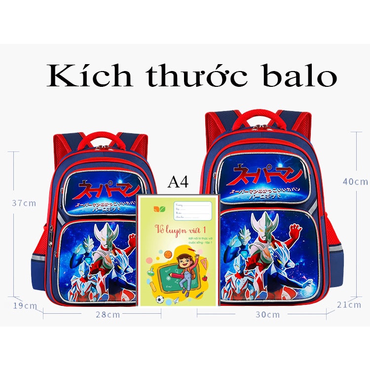[Dày dặn- 2size] Balo chống gù lưng - siêu nhẹ dành cho bé trai chất liệu chống thấm nước, siêu nhẹ hoạt tiết siêu nhân