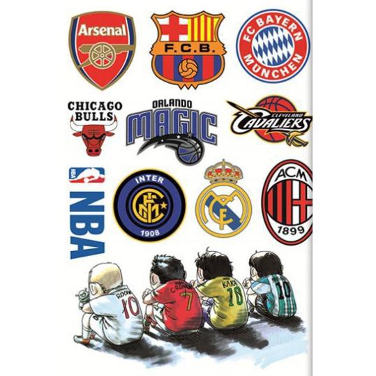 Bộ sticker Decal dán xe, laptop, điện thoại, mũ bảo hiểm...clb bóng đá arsenal chelsea MU Liverpool