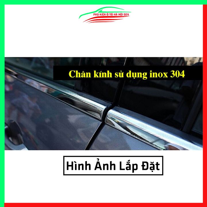 Bộ nẹp viền chân kính inox Vios 2008-2013 loại 6 chi tiết