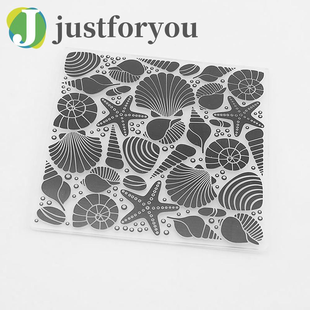 Justforyou2 Conch Shell Print DIY Scrapbook Plastic Embossing Template Folder Stencil