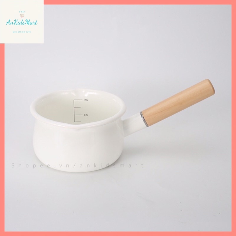 Nồi Modui tráng men Ceramic cao cấp có tay cầm bằng gỗ tiện dụng