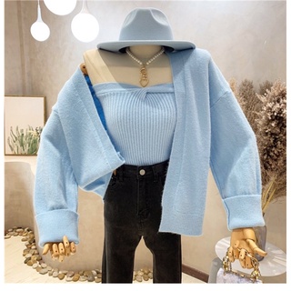 SET ÁO CARDIGAN LEN VÀ ÁO QUÂY XOẮN NGỰC